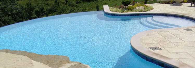 This image shows a pool deck that will be resurfaced.